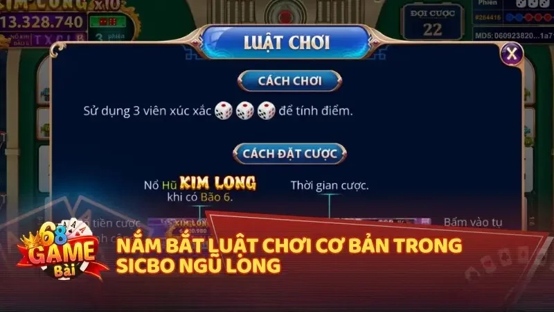 Luật chơi cơ bản trong Sicbo Ngũ Long 